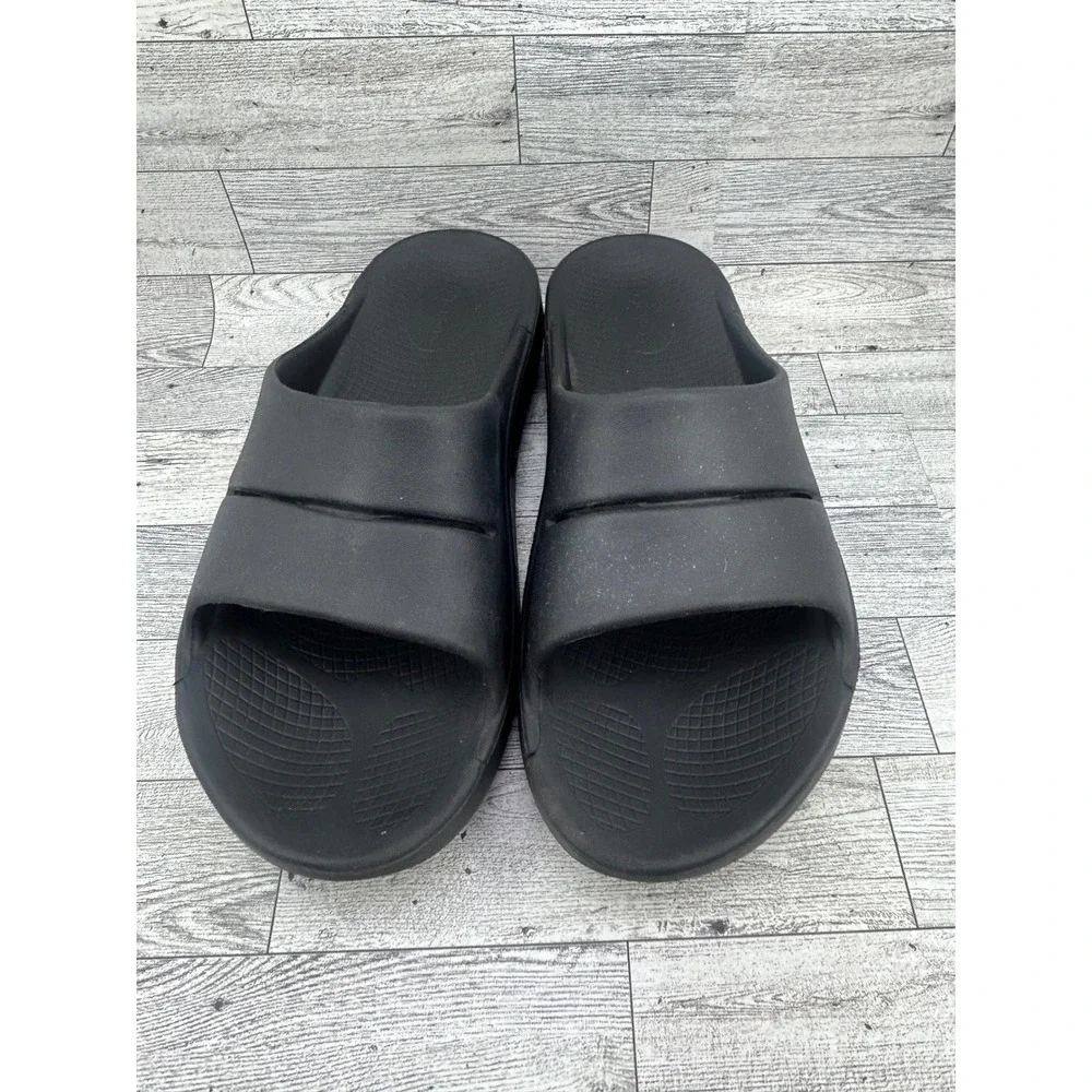OOFOS OOahh Slide Sandals Black Recovery Men 11 Women 13 EU 44 OOfoam Comfort